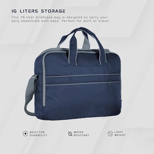 TRAWOC TMPB03 Messenger Shoulder Bag with 16-inch Laptop Compartment |16L Durable Office and College Bag |Water-resistant Business Handbag |3-Year Warranty |Navy Blue - Image 2