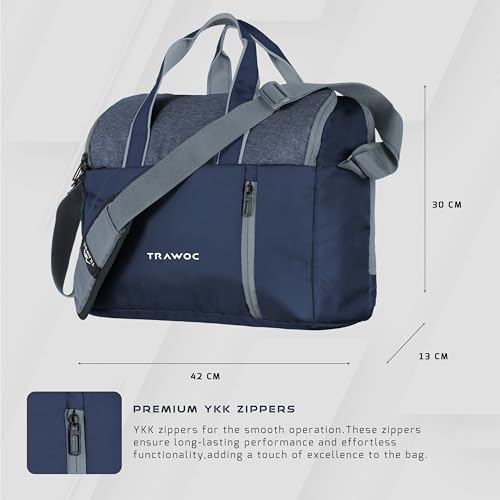 TRAWOC TMPB03 Messenger Shoulder Bag with 16-inch Laptop Compartment |16L Durable Office and College Bag |Water-resistant Business Handbag |3-Year Warranty |Navy Blue - Image 3
