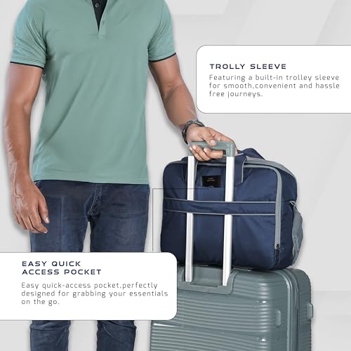 TRAWOC TMPB03 Messenger Shoulder Bag with 16-inch Laptop Compartment |16L Durable Office and College Bag |Water-resistant Business Handbag |3-Year Warranty |Navy Blue - Image 5