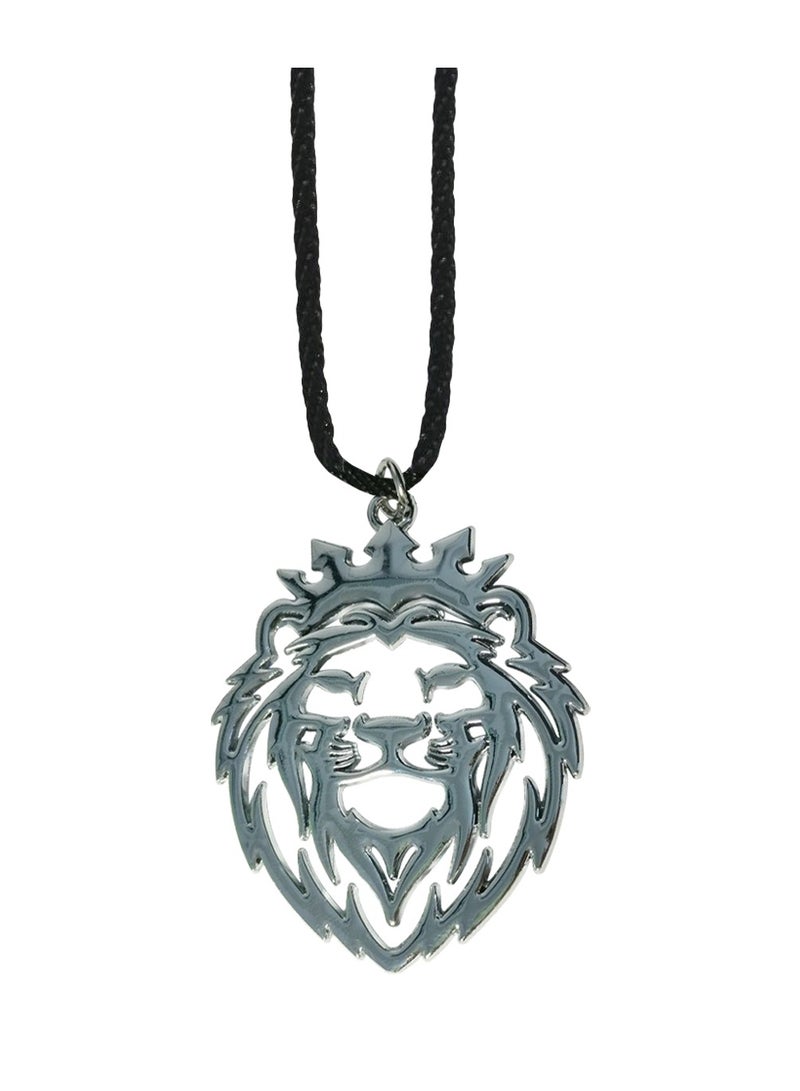 NMC Silver Lion Head Car Mirror Hanging Ornament with Crown, Metal Finish King Style Pendant for Car Interior Décor - Image 3