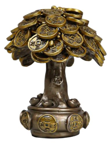 Ebros Gift Ebros Feng Shui Gold Tree Statue Golden Money Coin Tree of Wealth and Abundance Decor Talisman Figurine - Image 5