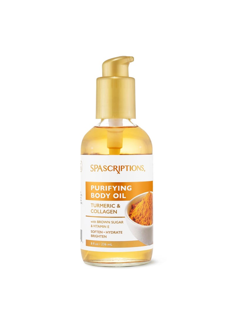 spascriptions - SpaScriptions Body Oil with Turmeric and Collagen Brown Sugar CrueltyFree Nourishing SpaLike Treatment 8 oz - Image 1