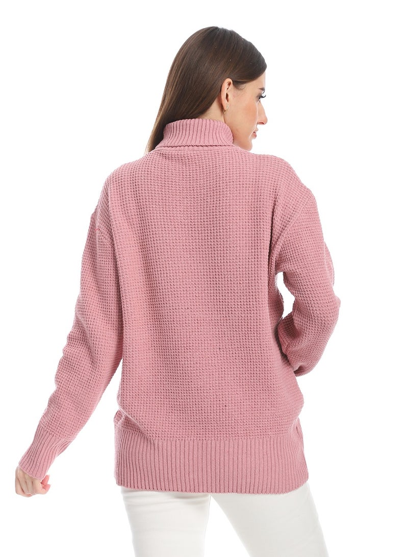 Caesar women wool plain pullover with high neck and multidesign - Image 2