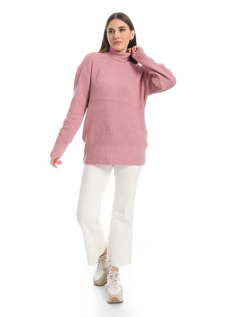 Caesar women wool plain pullover with high neck and multidesign - Image 3