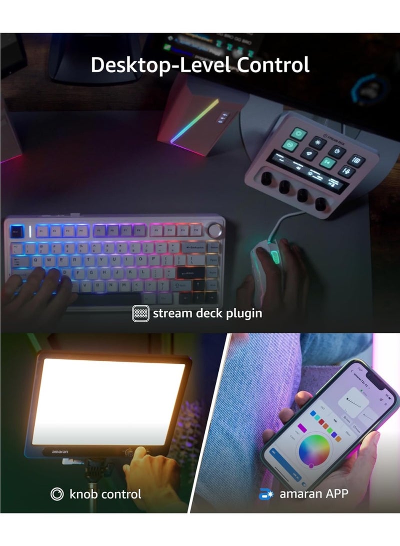 Aputure Amaran Verge LED Light Panel (White) | Compact RGBWW Desk Light for Creators & Streamers | App-Controlled with Full Color Spectrum - Image 5