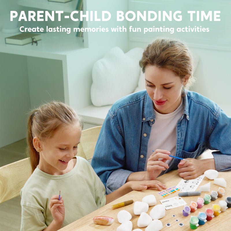 JOYIN Rock Painting Kit for Kids, Arts and Crafts for Girls & Boys Ages 6-12, DIY Supplies for Painting Rocks, Easter Craft Kits Art Set, Toddler Birthday, Family Indoor Activity - Image 5