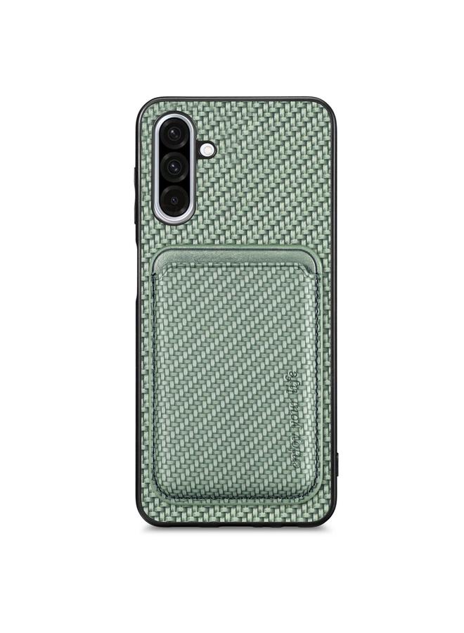 S-TOP Case For Samsung Galaxy A56 5G Carbon Fiber Leather Card Magsafe Phone Case - Image 1
