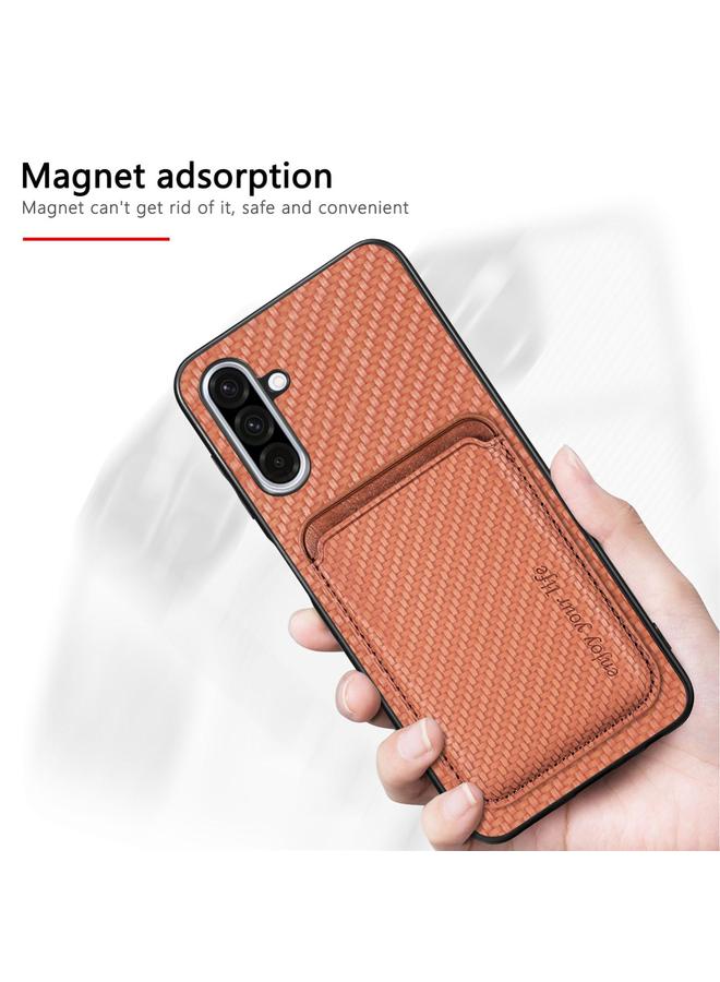 S-TOP Case For Samsung Galaxy A56 5G Carbon Fiber Leather Card Magsafe Phone Case - Image 5
