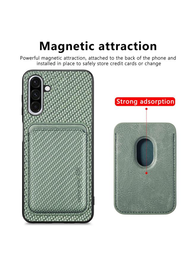 S-TOP Case For Samsung Galaxy A56 5G Carbon Fiber Leather Card Magsafe Phone Case - Image 2