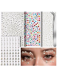 Generic 4-Sheet Face Gems Self Adhesive Face Rhinestones for Makeup  Festival Face Jewels, Stick On Pearls Hair Gems, Pearl Rhinestones Stickers  for Face, Hair, Eye, Makeup, Nail KSA