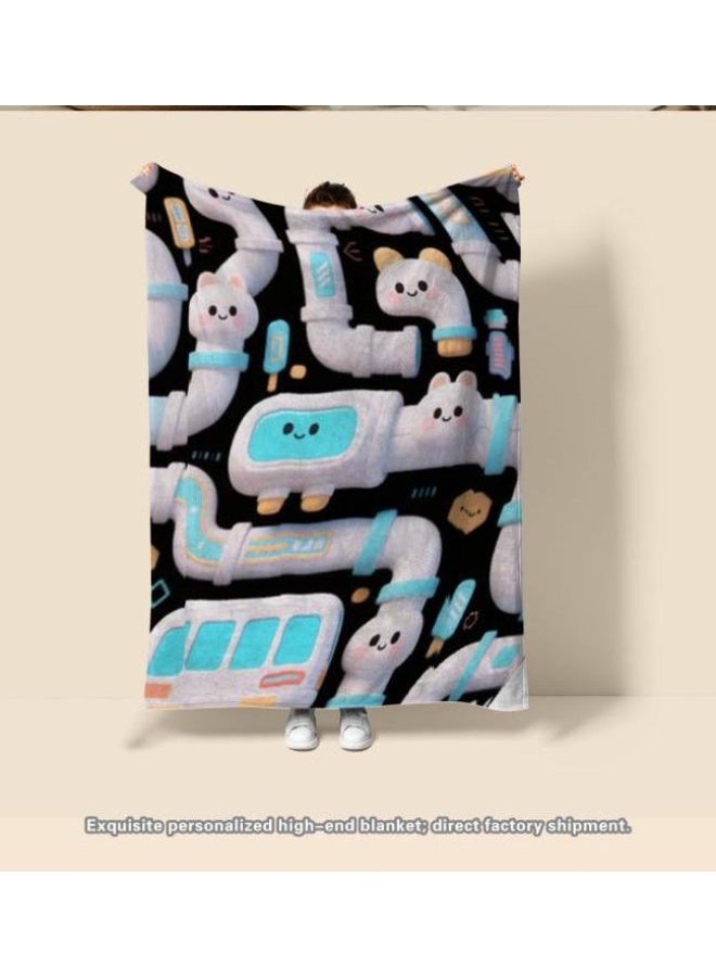 general Baby and children's cartoon flannel thin blanket (warm and comfortable, suitable for sleep, game use) 70cm*100cm - Image 2