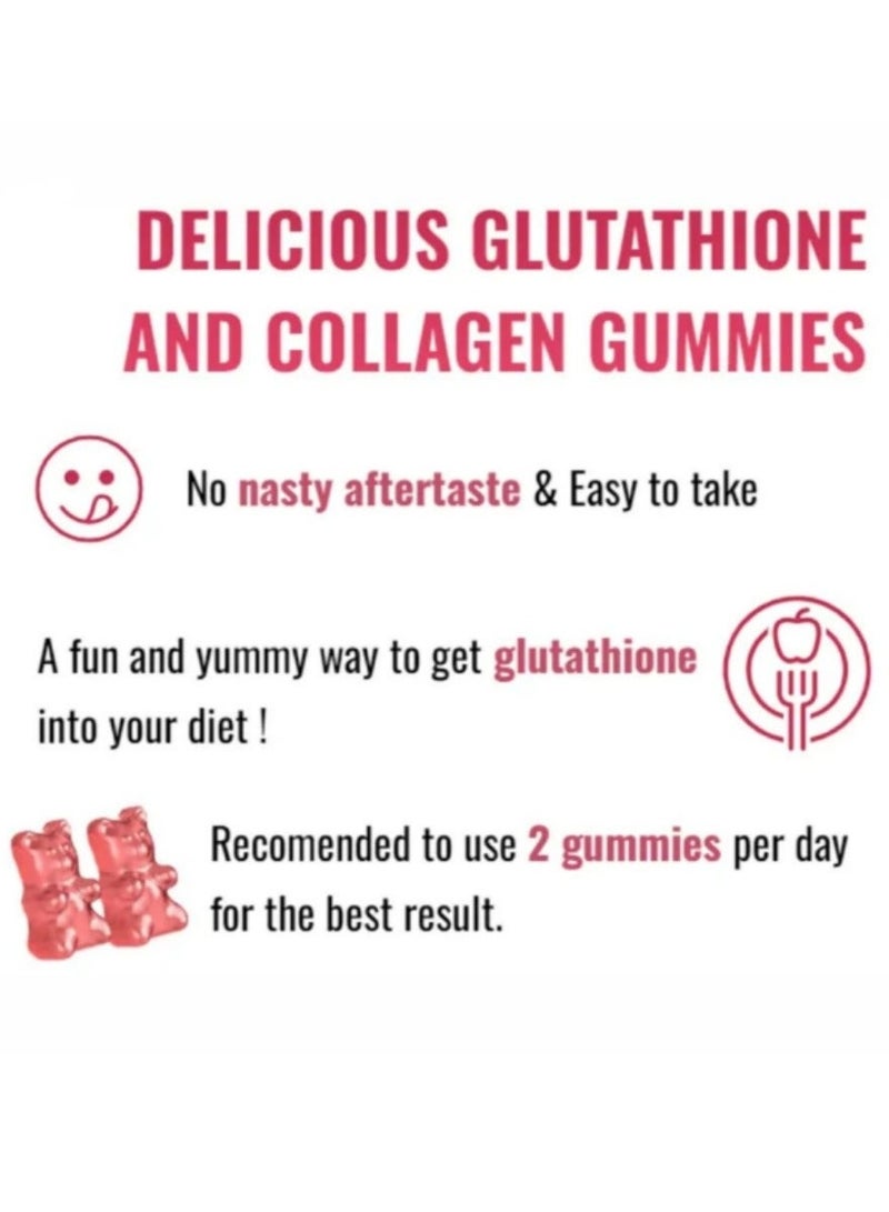 ناشر جلو جلوتاثيون كولاجين متوهج، تركيبة مضادة للشيخوخة، تبييض البشرة وتفتيحها، فيتامينات بنكهة الفراولة، 60 علكة عضوية - Image 4