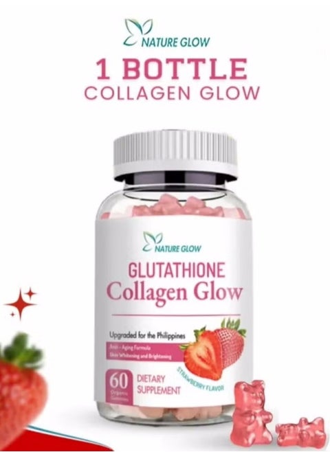 Collagen Glow Anti-Aging Skin Whitening Vitamins Strawberry Flavor