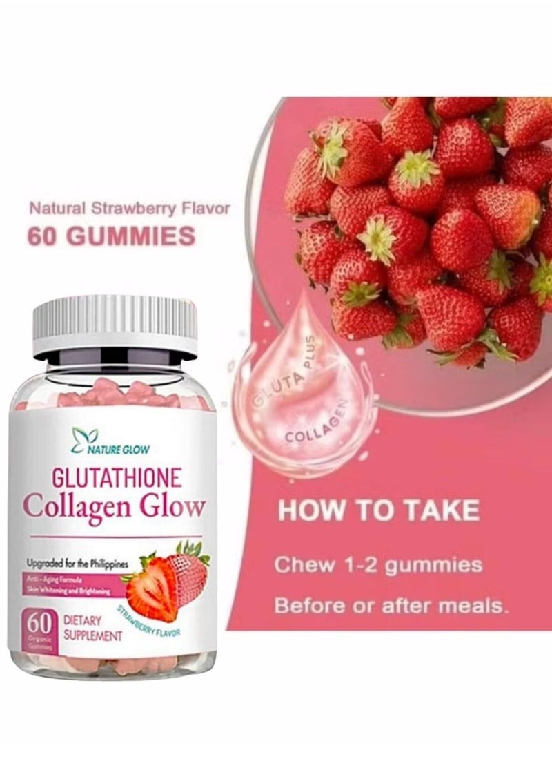 Collagen Glow Anti-Aging Skin Whitening Vitamins Strawberry Flavor