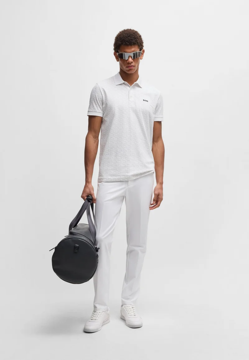 BOSS Nappa-leather trainers with perforated details