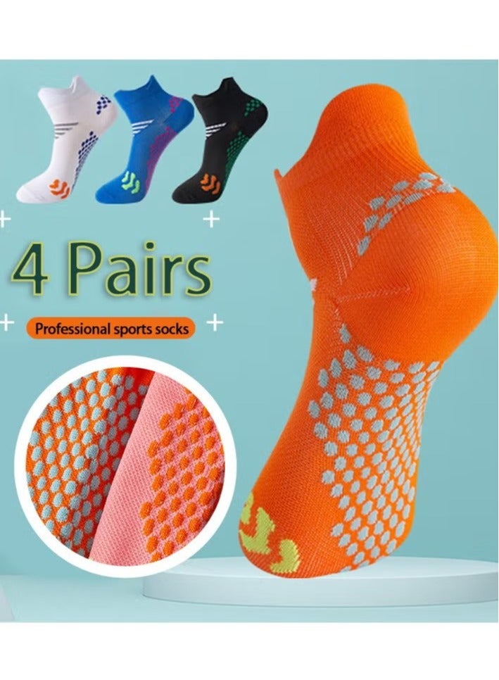 Unewshi 4 Pair Medical Short Sports Compression Socks Unisex Cotton Support Socks Men Women Nurse  - Image 1