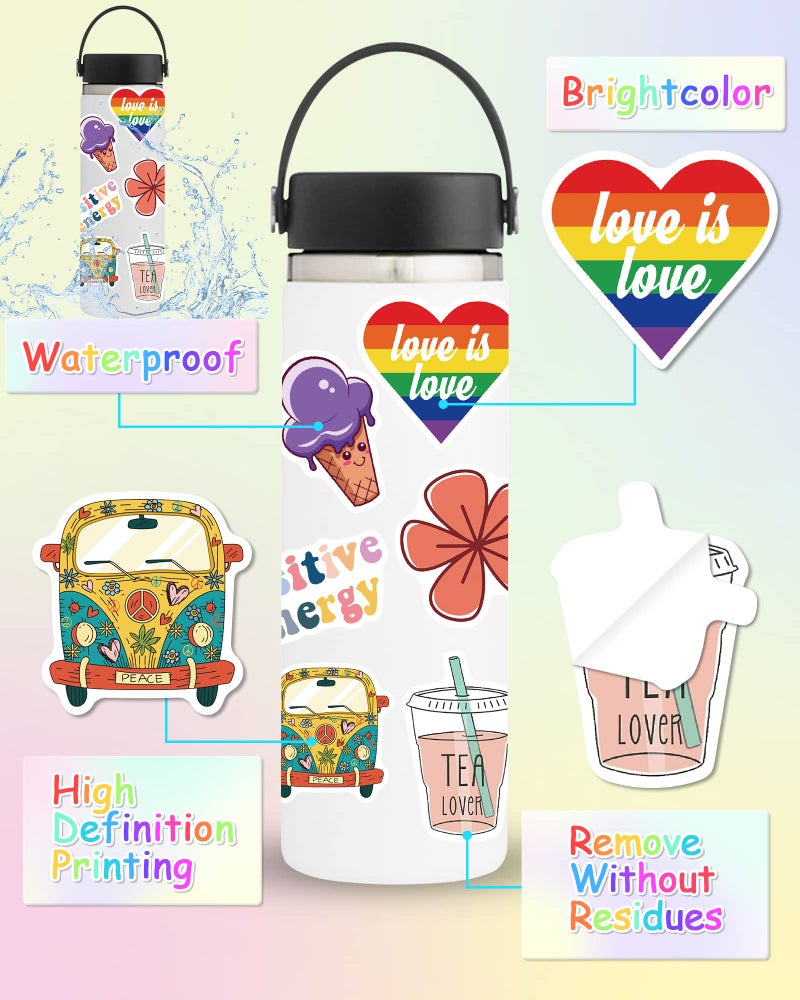 Greingways Sticker for Water Bottles, 300 Pcs/Pack Cute Vinyl Waterproof Vsco Laptop Stickers for School Students Gifts Classroom Teachers Prizes Stickers for Kids Teens Girls - Image 3