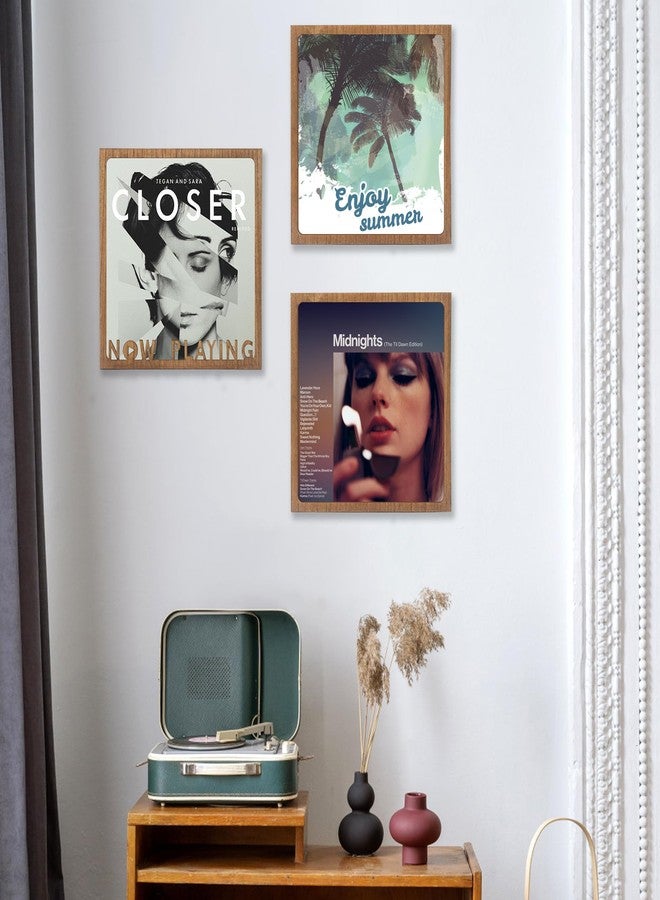 FramePro Vinyl Record Frame Now Playing Case Holder, Display 12.5x12.5 Album Cover Brown Pack of 3 - Image 4