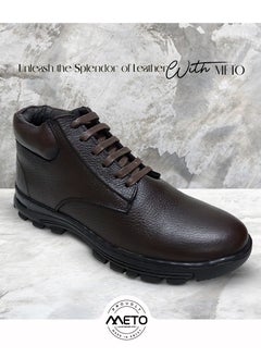 Meto Meto Men's Luxury Genuine Leather Lace Up Mid Height Formal Shoes  - Image 1