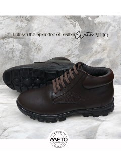 Meto Meto Men's Luxury Genuine Leather Lace Up Mid Height Formal Shoes  - Image 2