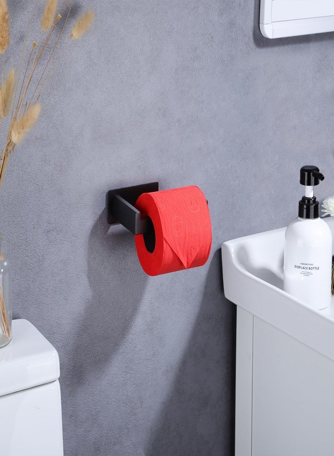 LANC Self-Adhesive Toilet Paper Holder, Matte Black Toilet Tissue Holder Wall Mounted for Bathroom Kitchen Stick On Paper Roll Holder with No Drilling Rustproof Stainless Steel, A8307MB - Image 3