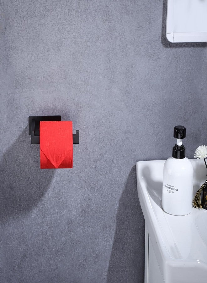 LANC Self-Adhesive Toilet Paper Holder, Matte Black Toilet Tissue Holder Wall Mounted for Bathroom Kitchen Stick On Paper Roll Holder with No Drilling Rustproof Stainless Steel, A8307MB - Image 4