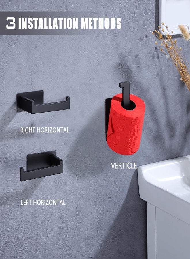 LANC Self-Adhesive Toilet Paper Holder, Matte Black Toilet Tissue Holder Wall Mounted for Bathroom Kitchen Stick On Paper Roll Holder with No Drilling Rustproof Stainless Steel, A8307MB - Image 5