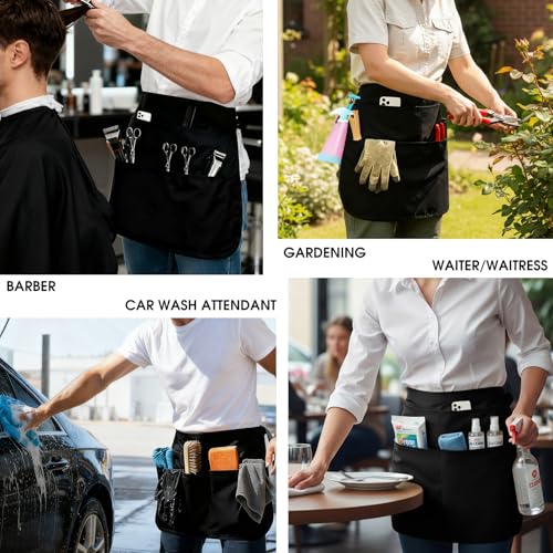 BOHARERS Cleaning Apron 5-Pocket Waterproof Professional Cleaning Apron For Housekeeping Made for Pro Cleaners (black) - Image 5