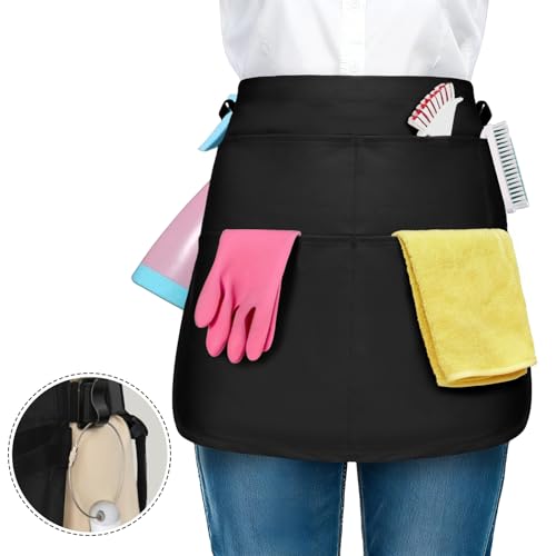 BOHARERS Cleaning Apron 5-Pocket Waterproof Professional Cleaning Apron For Housekeeping Made for Pro Cleaners (black) - Image 2