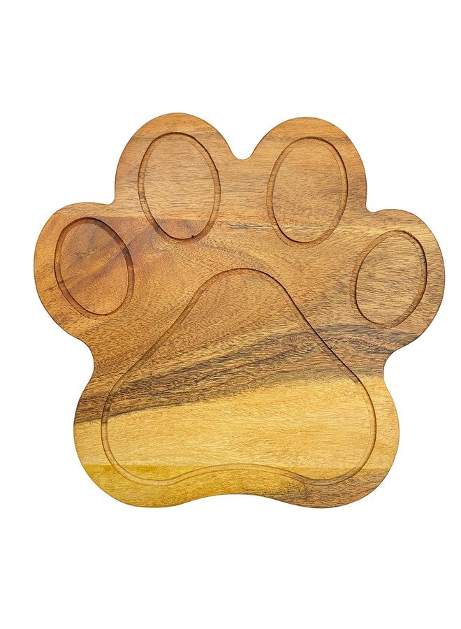 Affinity Decor Funny Paw Shaped Wood Cutting Board for Kitchen with Groove, 10.25"L x 11"W Decorative Funny Paw Charcuterie Serving Board, Cheese Serving Board, Solid Wood Chopping Board - Image 1
