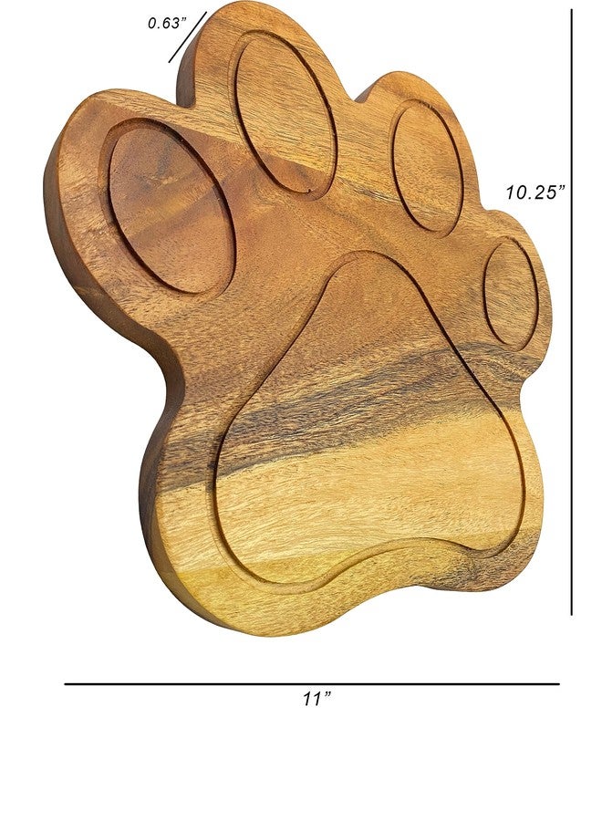 Affinity Decor Funny Paw Shaped Wood Cutting Board for Kitchen with Groove, 10.25"L x 11"W Decorative Funny Paw Charcuterie Serving Board, Cheese Serving Board, Solid Wood Chopping Board - Image 2
