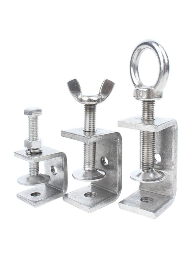 304 Stainless Steel Tiger Clip U-shaped C- Shaped Clamp Pipe Clip Steel Pipe Square Fixing Fixture Hand-screw Ring Clamp-Specification Model:304 Ring Tiger Clip Opening 30mm  - Image 2