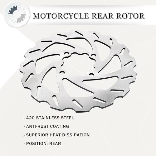 OTINUBEE Rear Brake Disc Rotor ATV 220mm Fit for YAMAHA BANSHEE 350 1987-2006, BLASTER 200 1988-2006, WARRIOR & WOLVERINE 350 1995-2005, Raptor 660R 2001-200, 2XJ-25831-50-00 2GU-25831-51-00 - Image 3