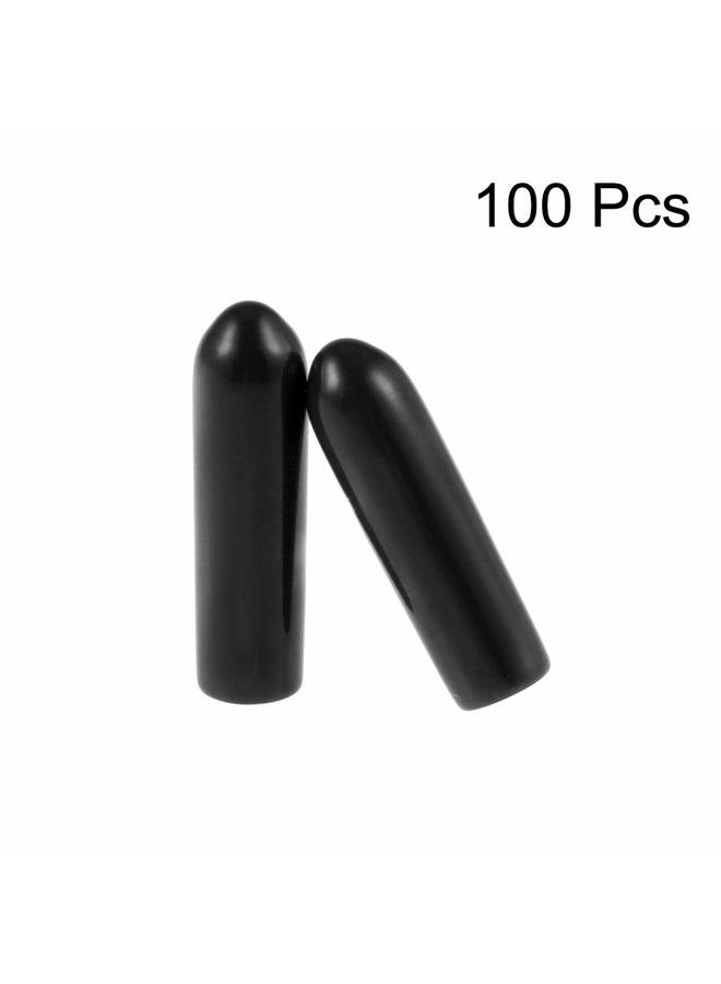 uxcell 100pcs Rubber End Caps 3mm ID Vinyl Round Tube Bolt Cap Cover Screw Thread Protectors Black - Image 2