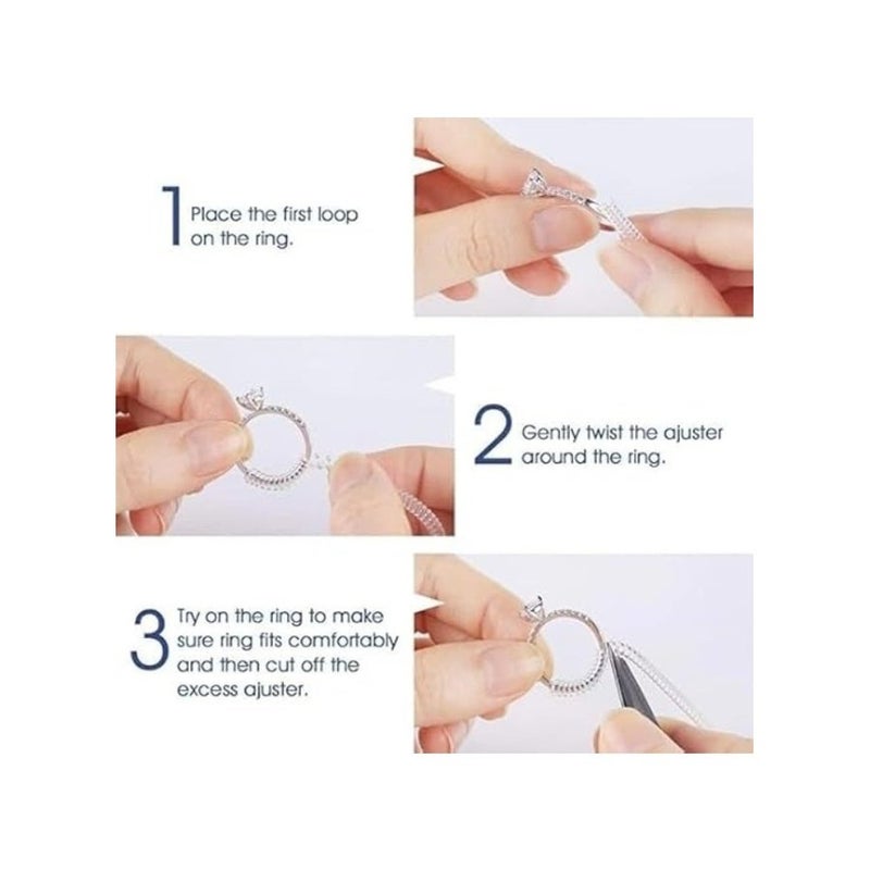 ALKAYAN Set of 4 Silicone Spiral Ring Sizers (4 Pieces, Clear) - Image 5