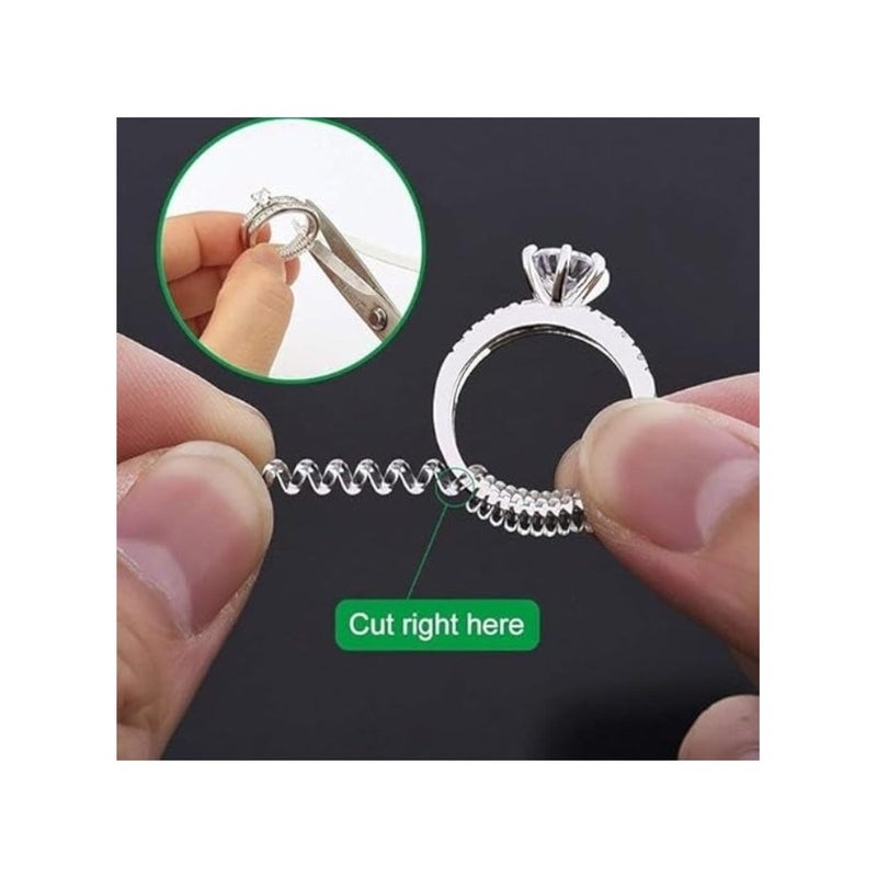 ALKAYAN Set of 4 Silicone Spiral Ring Sizers (4 Pieces, Clear) - Image 3
