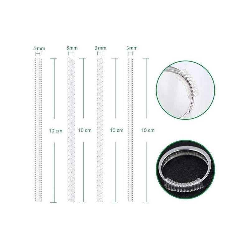 ALKAYAN Set of 4 Silicone Spiral Ring Sizers (4 Pieces, Clear) - Image 4