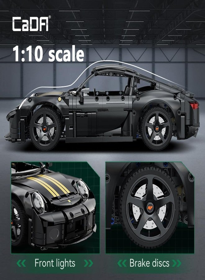 كادا مجموعة مكعبات بناء سيارة RUF GT الخارقة CaDA C63006W، 1665 قطعة، بمقياس 1:10، مرخصة رسميًا، مع أجزاء قابلة للفتح يدويًا، وأبواب محرك مفصلة. - Image 4