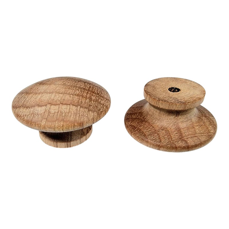 Pinehurst Crafts Unfinished Oak Wood Drawer Pull Knobs Perfect for Kitchen Cabinet Knobs Furniture DIY Hardware Dresser Drawer Pulls or Crafting 112 Inch Pack of 6 15DrawerPullOak