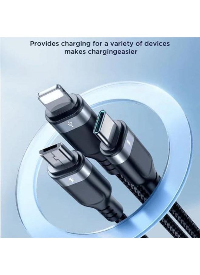 Speedy Series 6-in-1 Fast Charging Cable USB-A+TypeC to L+C+M - SA21-2T3