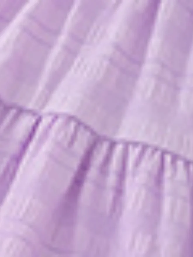 Take Two  Girls Purple Textured Strappy Tiered Dress for Women | Best Price UAE