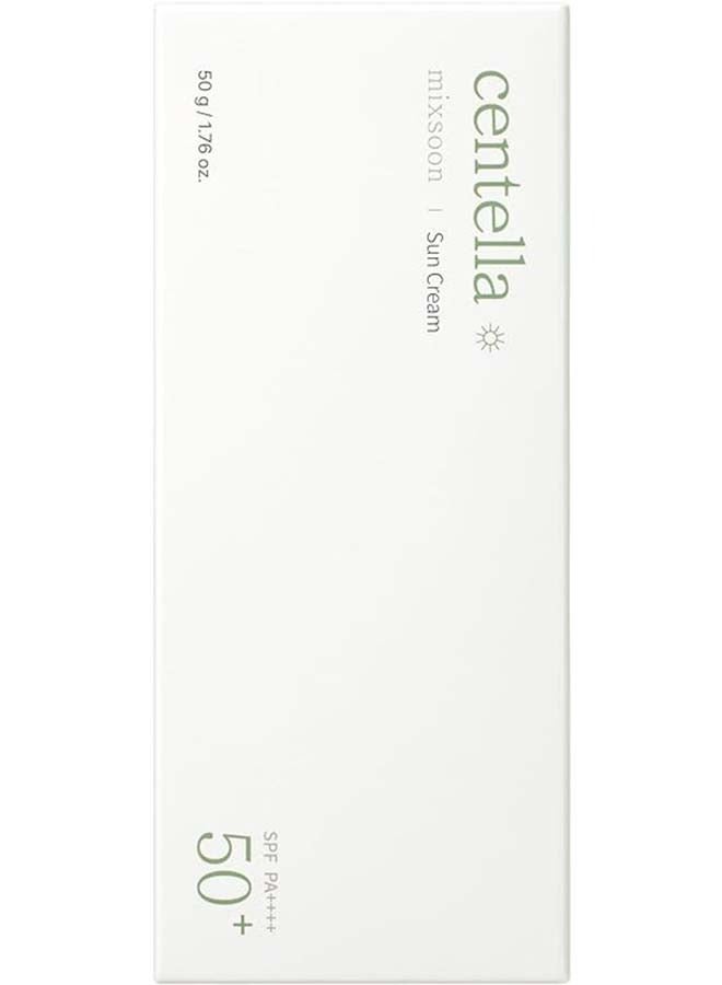 مكس سون Centella Asiatica Suncream 1.76 أوقية / 50 غرام  واقي شمسي كيميائي 100٪ SPF 50 + PA + + + + + + ، بدون صب أبيض ، واقي شمسي خفيف الوزن لجميع أنواع البشرة  EWG الأخضر ، خالي من العطور - Image 1