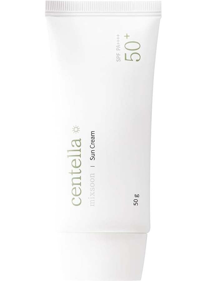 مكس سون Centella Asiatica Suncream 1.76 أوقية / 50 غرام  واقي شمسي كيميائي 100٪ SPF 50 + PA + + + + + + ، بدون صب أبيض ، واقي شمسي خفيف الوزن لجميع أنواع البشرة  EWG الأخضر ، خالي من العطور - Image 2