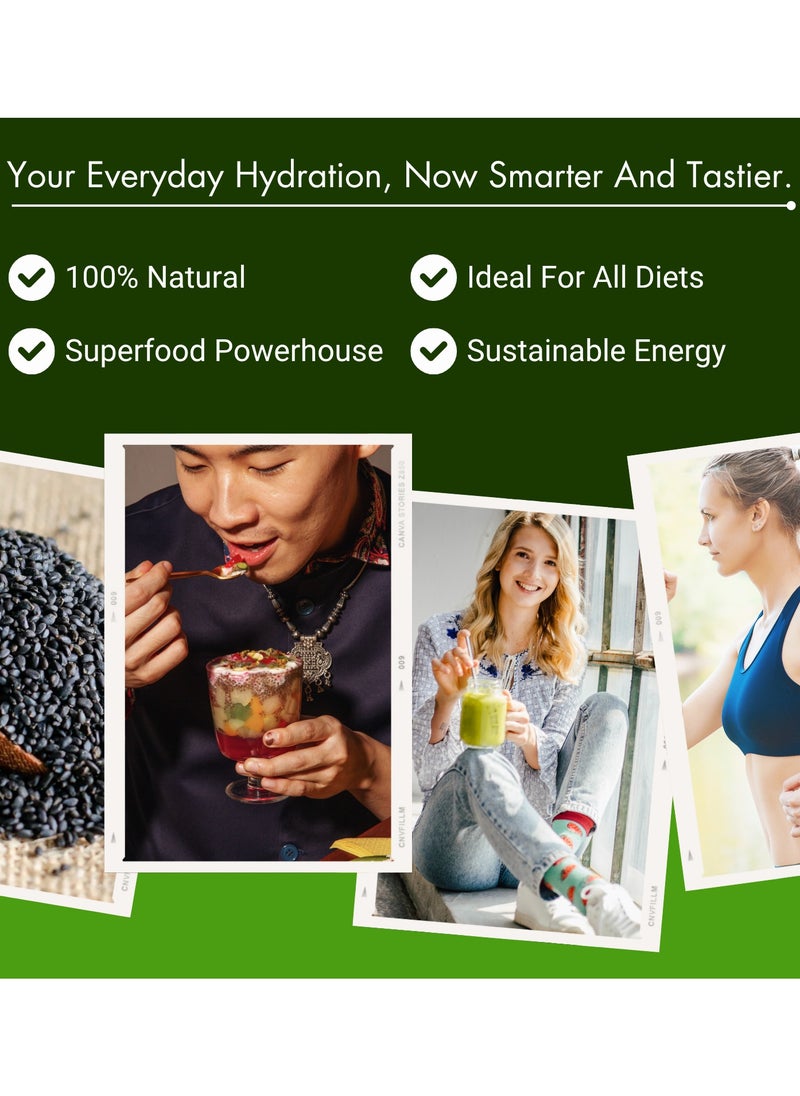 BLISS OF EARTH Basil Seeds Organic Sabja Seeds, Tukmaria Seeds Fibre & Omega-3 Rich Good for weight loss, Hydration Tiny PowerHouse Seeds 200gm  - Image 4