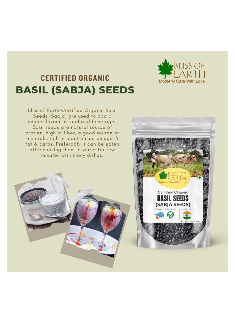 BLISS OF EARTH Basil Seeds Organic Sabja Seeds, Tukmaria Seeds Fibre & Omega-3 Rich Good for weight loss, Hydration Tiny PowerHouse Seeds 200gm  - Image 3