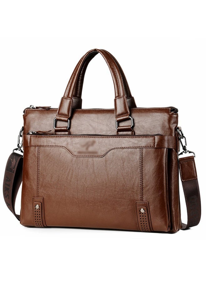 Leather Messenger Bag for Men, Small Leather Sling Shoulder Bag Messenger Pack for Men, Man Purse  - Image 1