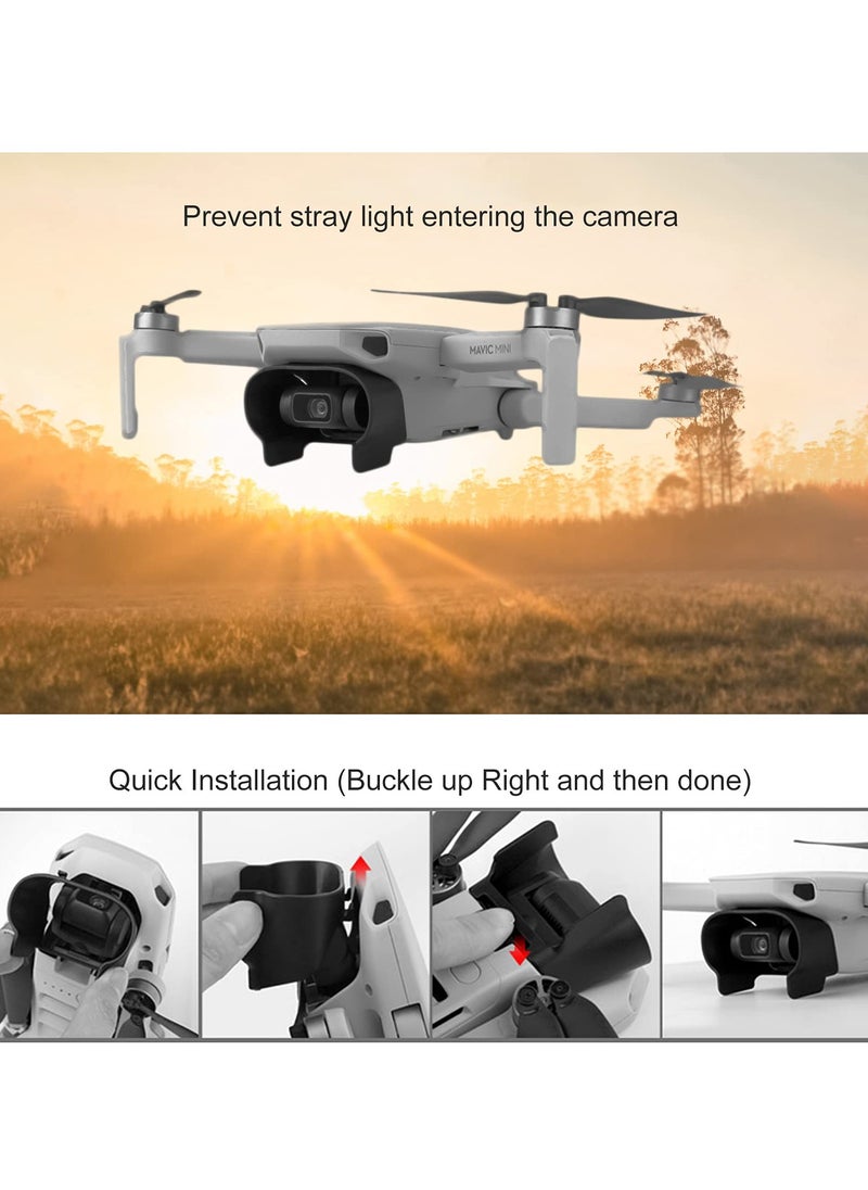 KASTWAVE درع ضوئي + واقي جيمبال + مجموعة 2 قطعة من فيلم حماية العدسة الشفاف الفائق لطائرات DJI Mavic Mini / Mini 2 / Mini SE ، ملحقات حماية الطائرات ، غطاء شمس لدرع الضوء  - Image 4