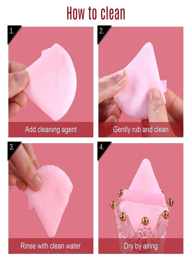 Keli Triangle Powder Puff, Soft Plush Powder Puff, For Loose Powder & Liquid Cosmetic, Makeup Foundation Puff Makeup Tool (3Pcs Triangle Puff) - Image 3