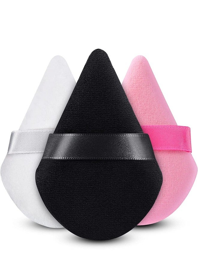Keli Triangle Powder Puff, Soft Plush Powder Puff, For Loose Powder & Liquid Cosmetic, Makeup Foundation Puff Makeup Tool (3Pcs Triangle Puff) - Image 1