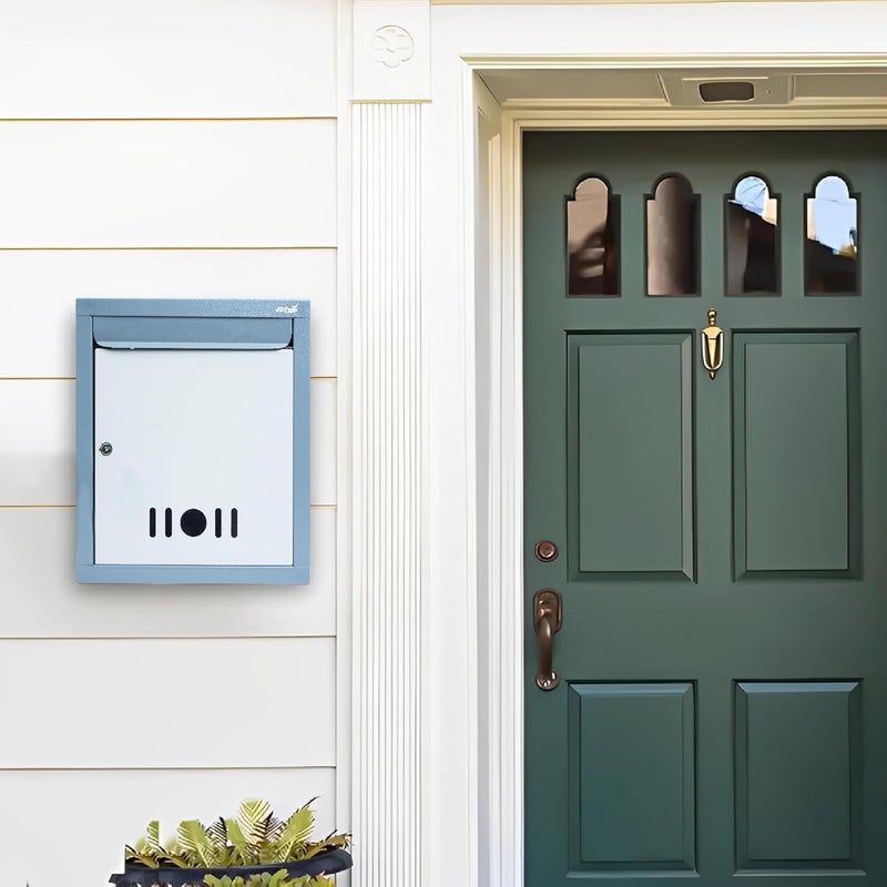 JD FRESH Wall Mount Letter BoxMail BoxSuggestion BoxComplaint Box for OfficePost Box for Home gate with Clear Window View Secure Key Lock Dark Grey A4 Size - Image 2